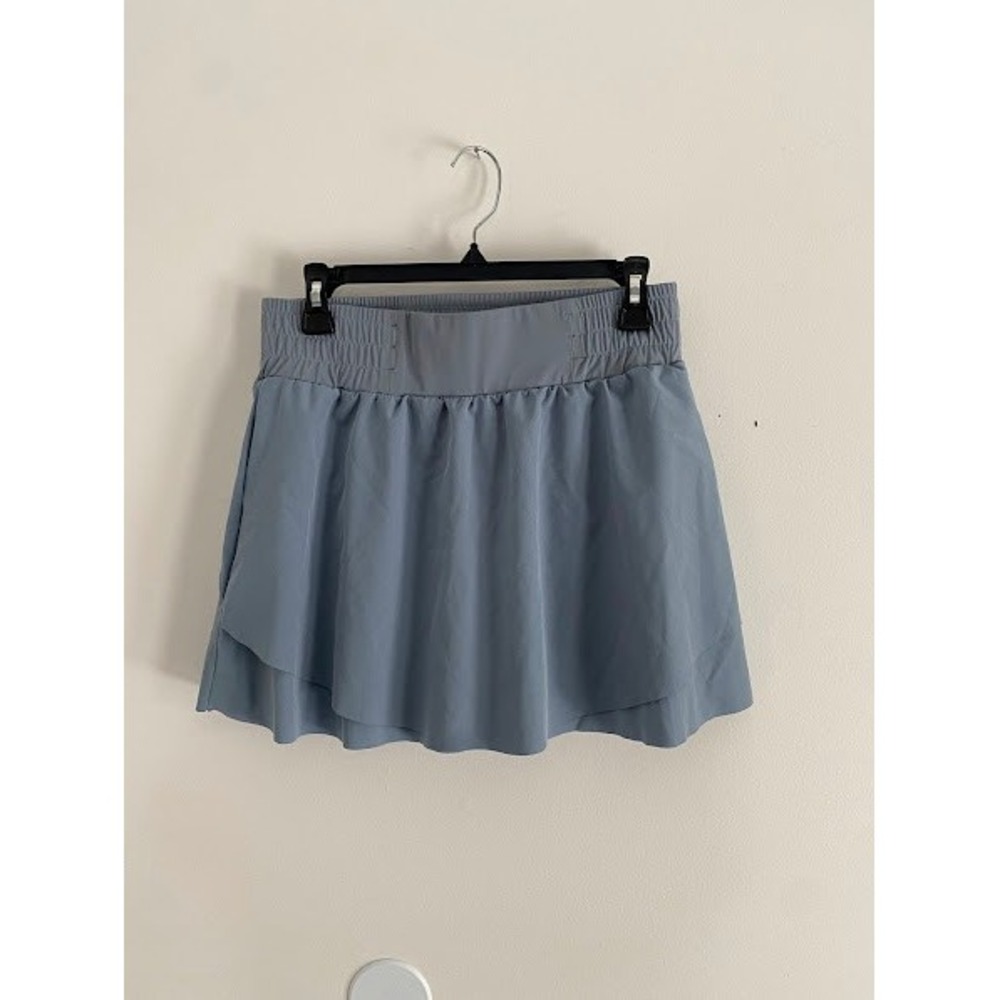 Womens Blue Grey Athletic Skort with Built-in Mesh Pocket Shorts Size M